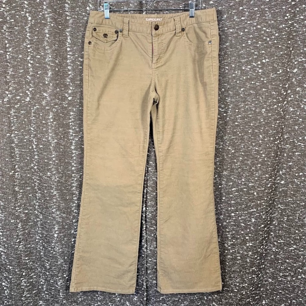 Vintage Y2K Aeropostale Tan Flare Corduroy Pants Junior's 13/14